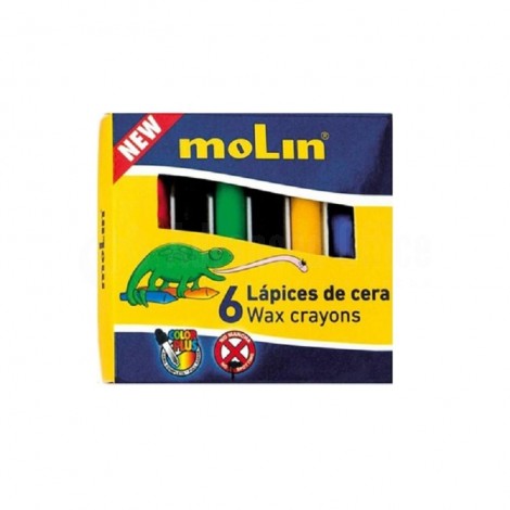 Boite de 6 crayons de cire MOLIN Color Plus