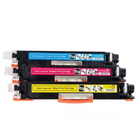 Pack 3 toners INKWELL compatible CRG 129G, CE351A C/Y/M pour HP Laserjet100 color, MFP M1765nw/ CP1025/ M75/ M177/ M275, CANON i-sensy LBC7010c/ 7018c