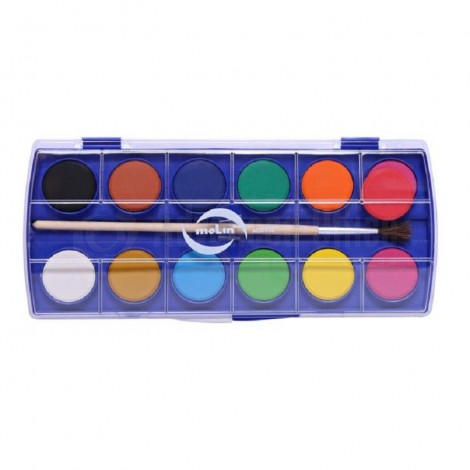 Boite peinture aquarelle de 12 couleurs MOLIN