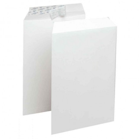 Boite de 250 enveloppes pochette F24 blanche auto adhésive 260 x 330 mm