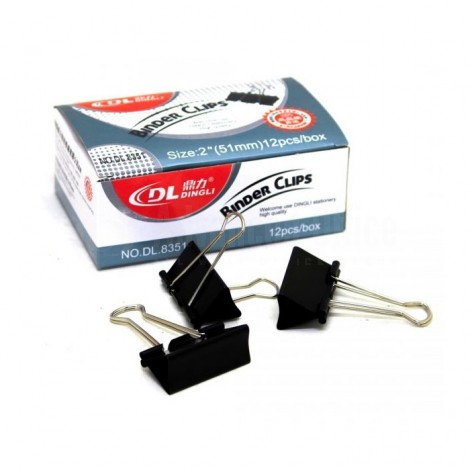 Binder clips DINGLI 51mm boite de 12 pcs