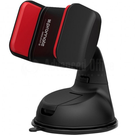 Support Téléphone mobile Auto PROMATE Mount-2 Universel ajustable 3.5-5.7" Rotatif 360°, Rouge