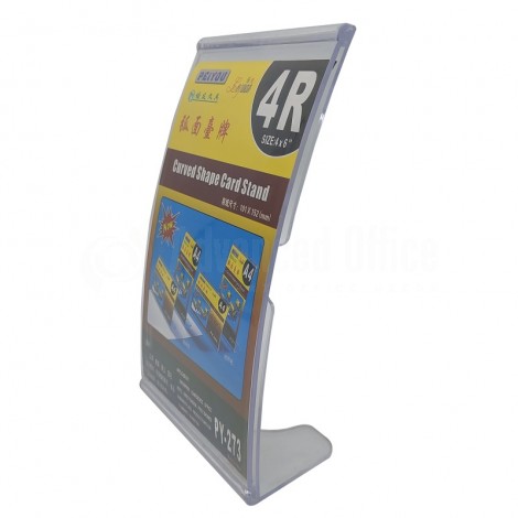 Présentoir de carte courbé PEIYOU Leguan Curved Shape Card Stand 4R en plastique 101 x 152mm
