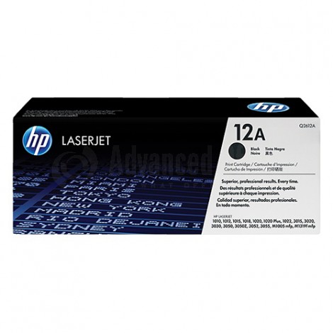 Toner HP 12A Noir pour 1010/1012/1015/1018/1020/1022/3015/3020/3030/3050/M1005/M1319