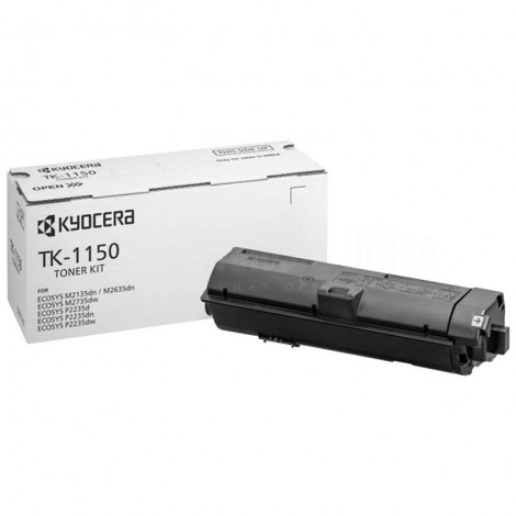 Toner KYOCERA TK-1150 Noir pour ECOSYS M2735DW/ M2635DN/ M2135DN/ P2235DW/KL3 / P2235DW/ M2735DW/KL3 / M2135DN/KL3 / P2235DN/ P2235DN/KL3 / M2635DN/KL3