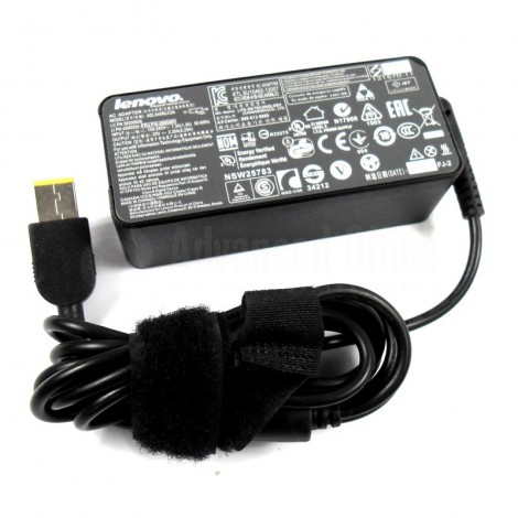 Chargeur Lenovo 45N0293 45N0491, 20V, 3.25A/2.25A 45W/65W, Connecteur Rectangle jaune pour laptop LENOVO UltraBook