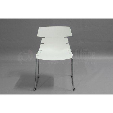 Chaise visiteur MODUS Luge avec accoudoir Série CT, Blanc