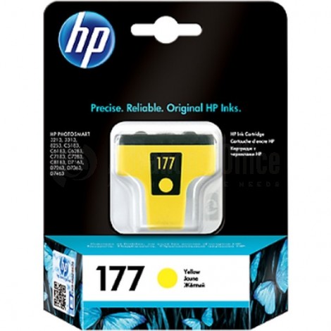 Cartouche HP 177/363 yellow pour imprimante HP Photosmart C5190/ D6160/ D7160/ D7260/ D7360/ D7460/ 8250/ C5180/ C6180/ C7180/ C8180/ 3210/ 3310/ C7280