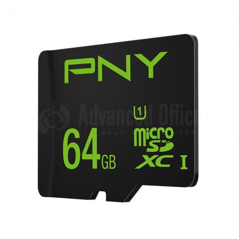 Carte mémoire PNY MicroSDHXC 64Go Class 10 + Adaptateur