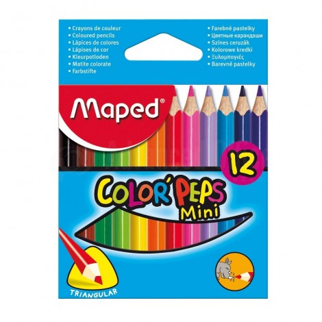 Boite de 12 crayons de couleur mini MAPED Color'Peps