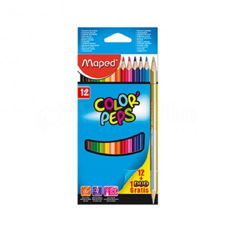 Boite de 12 Crayons couleur MAPED Color'peps Duo (12 crayons 24 couleurs)