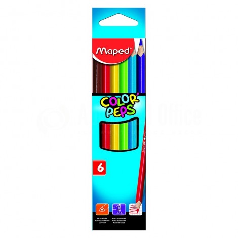 Boite de 06 crayons de couleur MAPED Color'Peps