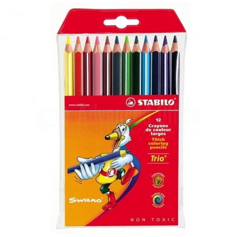 Boite de12 Crayon de couleur STABILO.  larges