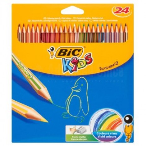 Boite de 24 crayons de couleur BIC Kids Tropicolors 2