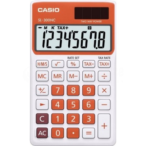 Calculatrices CASIO SL-300NC  8 Chiffres Orange