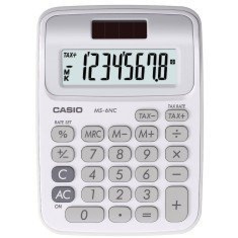 Calculatrice CASIO MS-6NC 8 Chiffres Blanc