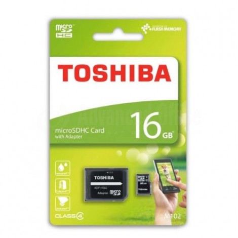 Carte mémoire TOSHIBA 16Go MicroSDHC Classe 10 + Adaptateur