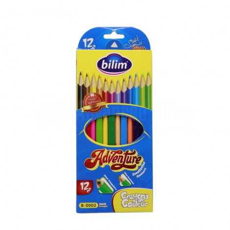 Boite de 12 crayons de couleur BILIM B-0002 Adventure Triangulaire