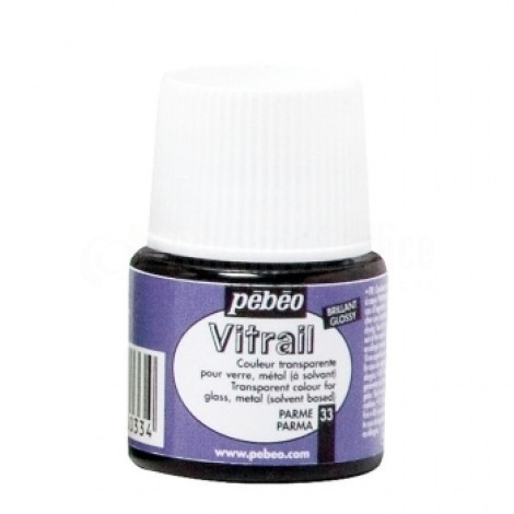 Flacon de peinture PEBEO vitrail solvant 45 ml Parme