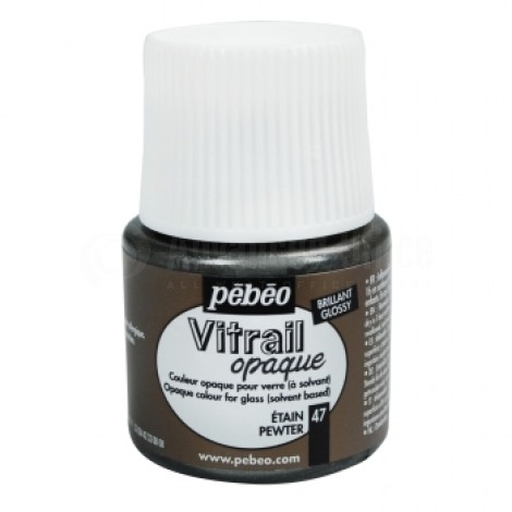 Flacon de peinture PEBEO vitrail Opaque 45 ml Etain