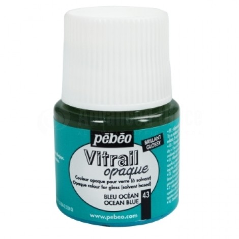 Flacon de peinture PEBEO vitrail Opaque 45 ml Bleu Océan