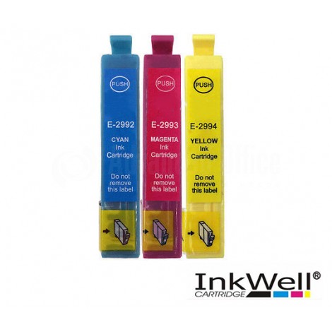 Pack de 3 Cartouche couleur CYM INKWELL compatible EPSON T2992/T2893/T2994 pour XP-245, XP-235, XP-332, XP-335, XP-432, XP-43