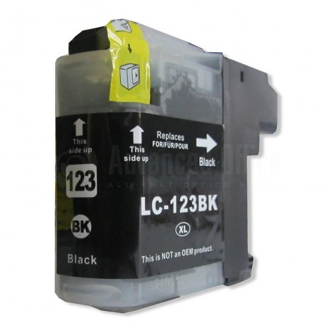 Cartouche CORALJET Compatible LC123 Noir pour BROTHER DCP-J132W/J470DW/J6920DW