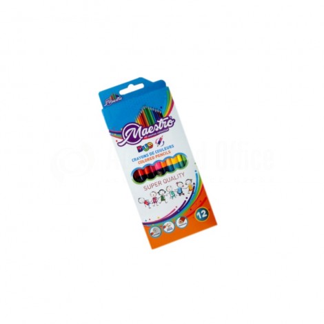 Boite de 12 crayons de couleur MAESTRO Duo Triangulaire (12 crayon 24 couleurs) GM