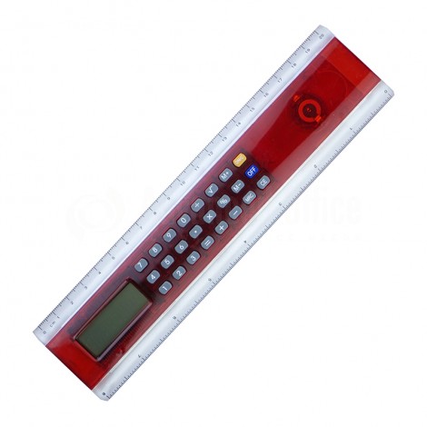 Réglette calculatrice 20 cm plastique Rouge