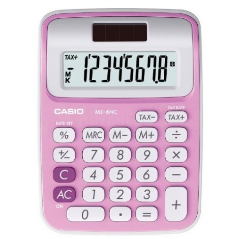 Calculatrice CASIO MS-6NC 8 Chiffres Rose ALL WHAT OFFICE NEEDS