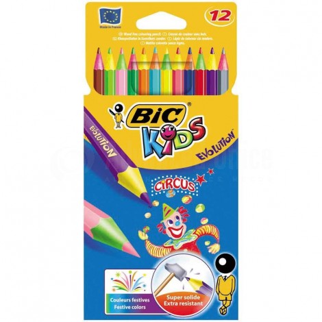 Boite de 12 crayons de couleur BIC Kids Evolution