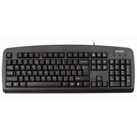 Clavier multimedia A4TECH Natural_A compact PS2/USB anti RSI , Fr/Ar,  azerty Noir