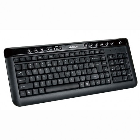 Clavier A4TECH slim multimedia, USB, Bilingue, Fr/Ar, Noir