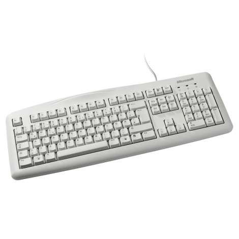 Clavier AZERTY Microsoft Wired Keyboard 200, USB, Blanc