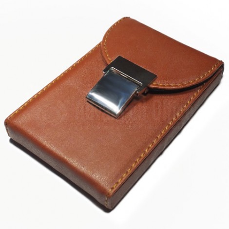 Porte cartes de visite de poche en cuir Marron (PC-PHCM-M Réf. catalogue 2019)