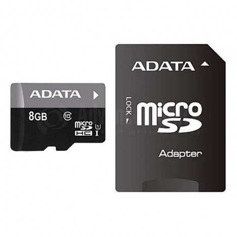 Carte mémoire ADATA 8Go MicroSDHC Classe 10 + Adaptateur