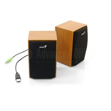 Haut parleur GENIUS Stéréo SP-HF150 USB Power Wood