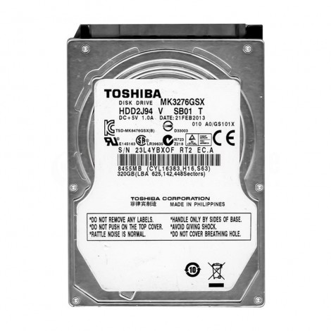 Disque dur interne TOSHIBA MK3276GSX 320Go SATA II 3Gbps, 5.4K, 2.5"