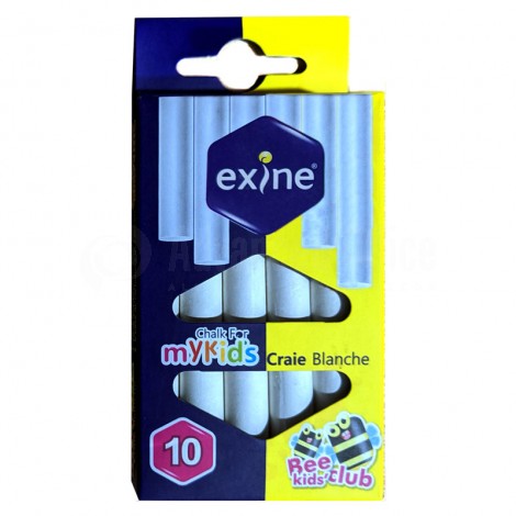 Boite de 10 craie Blanche EXINE Bee Kid's Club IS10 201 Chalk For MyKid's