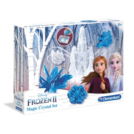 Jeu éducatif CLEMENTONI Disney Frozen II Magic Crystal Set, Coffret scientifique pour apprendre à créer des cristaux, 8+ ans