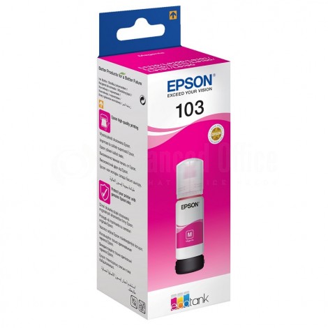 Bouteille d'encre EPSON 103 EcoTank Magenta pour EcoTank L5190/ L3160/ L3156/ L3151/ L3150/ L3111/ L3110/ L1110, 65ml