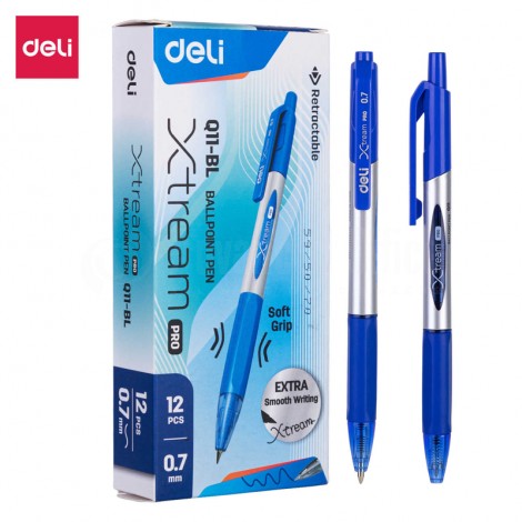 Stylo Roller DELI Q204 30 Touch 0.7 bleu