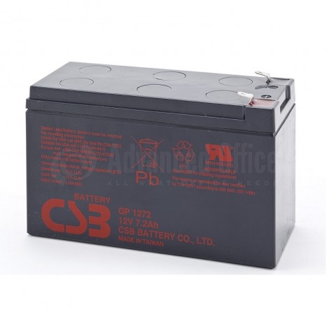 Batterie étanche Plomb pour onduleur CSB GP1272 cosses F1 standard Faston 4.75mm, 12V, 7.2A