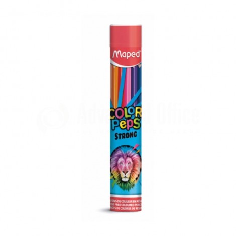 Boite de 12 Crayons Couleur MAPED STRONG Tube Métal 