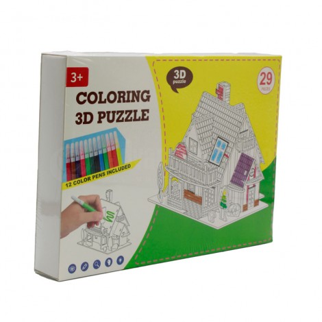 Jeu éducatif Coloriage Puzzles Garden Ville 3D