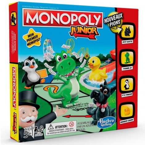 Jeu de société HASBRO GAMING Monopoly Junior Mon premier Monopoly Nouveaux pions, 2-6 joueurs, 5+ ans