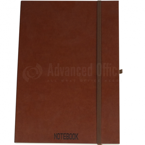 Notebook B5 à Fermeture élastique avec Boucle pour stylo Marron