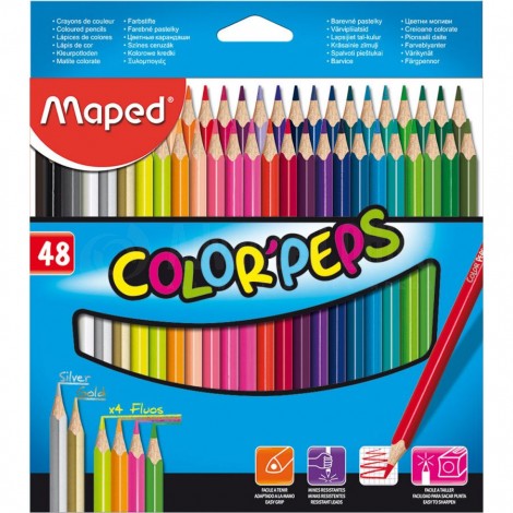 Boite de 48 crayons de couleur MAPED Color'Peps