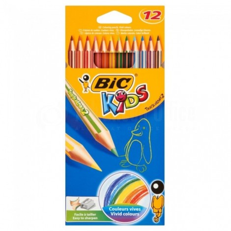 Boite de 12 crayons de couleur BIC Kids Tropicolors 2