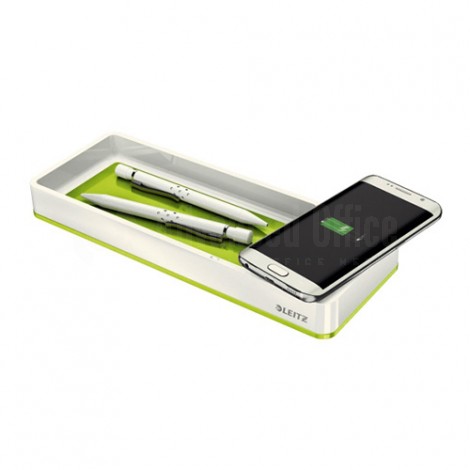 Plumier avec chargeur à induction LEITZ WOW Dual Vert (chargeur smartphone sans fil)